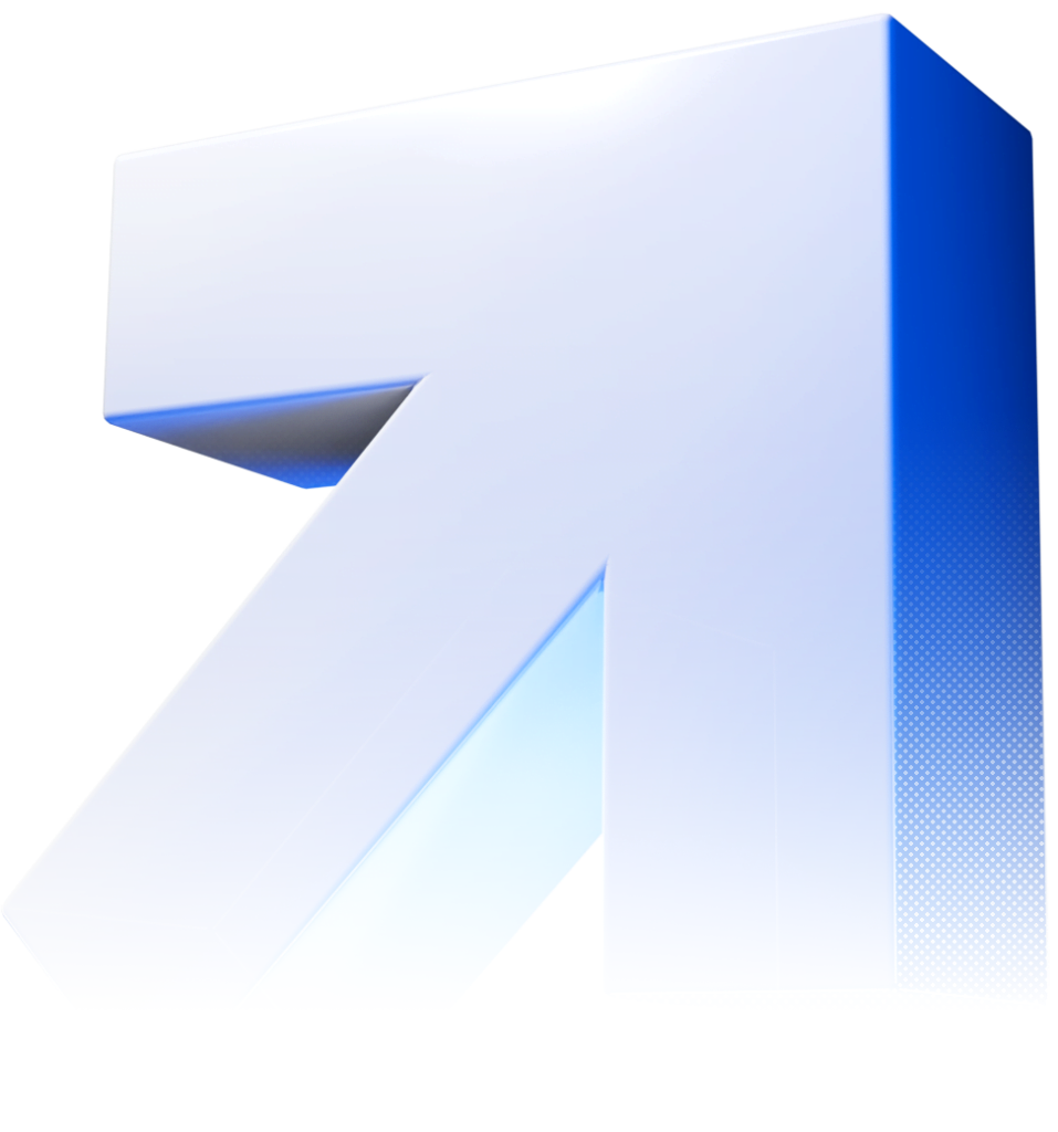 Ícone seta branca 3d com fundo transparente Jump Assessoria